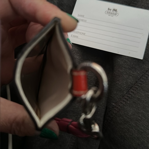 Coach Heart ID Holder / card holder silver hardware with Pink Leather strap - Picture 8 of 9